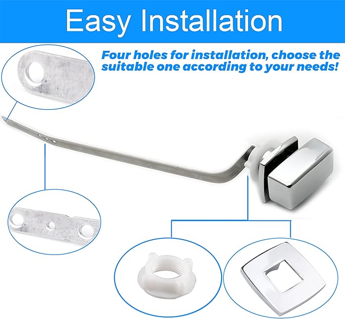 Toilet Flush Handle Replacement, Side Mount Extended Trip Lever Tank Fit for Kohler 3384/3722 Kit, Polished Chrome 10.6“ Trip Lever