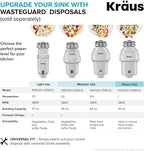 Kraus KHU101-21 Standart PRO 16 Gauge Undermount Single Bowl Set (4 Item Bundle: Sink, Bottom Grid, Drain Assembly, Kitchen Towel), 21 Inch, Stainless Steel