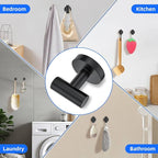 6-Piece Bathroom Hardware Set Matte Black Towel Bar Set,Towel Holder Set for Bathroom, Stainless Steel Wall-Mounted Bath Hardware Accessories Set, 23.6 Inch