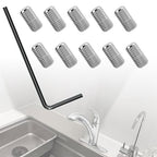 10-Pack 155023 Screw Kit Replacement for Moen | 304 Stainless Steel Set Screw Kit | Includes Wrench for Kitchen Faucet Handle Repair & Faucet Replacement Parts