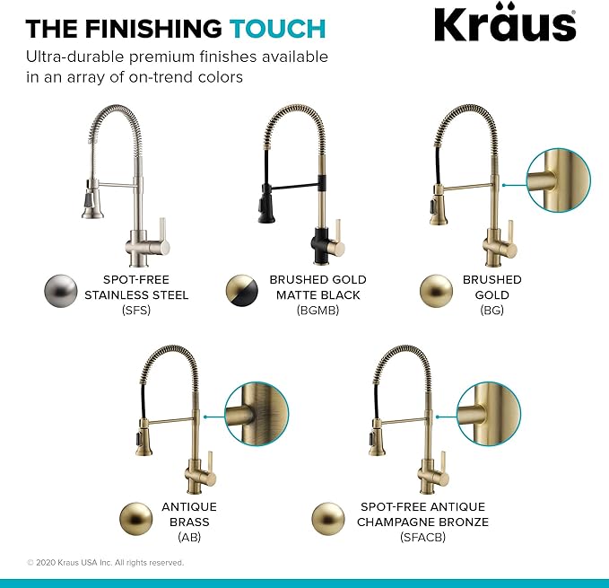 KRAUS Britt Commercial Style Kitchen Faucet in Spot Free Antique Champagne Bronze, KPF-1690SFACB
