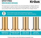 KRAUS Torak Pull Down Kitchen Faucet in Spot-Free Brushed Brass/Matte Black with 2 Function Sprayer, Pre-Attached Water Lines, and Mounting Hardware, KPF-2840SFBBMB