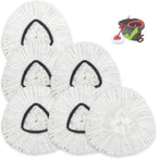 6 Pack Spin Mop Replacement Heads Compatible for Oceda EasyWring 1 Tank Bucket System, Microfiber Mop Replace Head Refills for Hardwood Floor Cleaning (Not for 2 Tank)