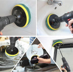 Power Scrub Pads Drill Attachment, GOH DODD 15 Pieces 5 Inch Headlight Restoration Kit Cleaning Kit Scouring Pads with Baker and Universal Shaft for Kitchen, Bathroom, Grout, Carpet, Tub, Grill, Tile