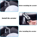 6PCS Faucet Aerator Bathroom Sink Standard Replacement Parts with Brass Shell 15/16 Inch 24mm External Thread Aerator Faucet Filter with Gasket and Wrench Suitable for Kitchen and Bathroom