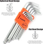 Meiwaltee Allen Wrench Set, 26PCS Metric (1.27-10mm) & SAE (0.05"-3/8") Allen Key Set, L-Hex Key Set With Long Arm Ball End,Visible Size-Marked For Bicycle - Appliance Repair, Furniture Assembly