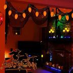 C9 Orange Replacement Light Bulbs, 25 Pack Halloween Ceramic Orange Bulb Christmas Light Bulbs for Outdoor Patio String Lights Halloween Decorations Party Yard Decor, E17 Intermediate Base- 7 Watts