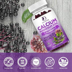 (2 Pack) Sugar Free Calcium Magnesium Zinc Gummies, Calcium Magnesium 2:1, Contains Magnesium Glycinate, Vitamin D3, Sea Moss, for Bones, Muscles, Calm Mood & Sleep Support, Vegan, 120 Gummies