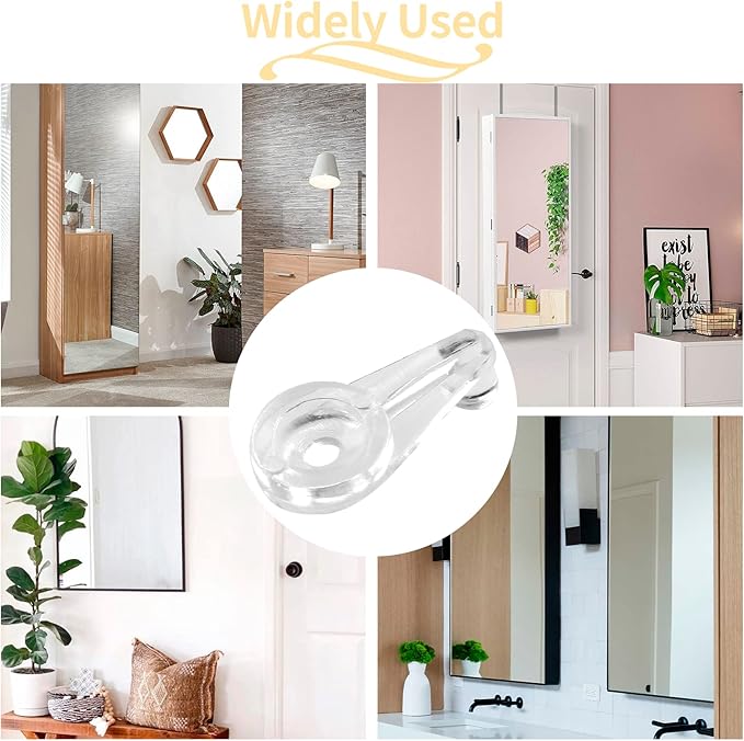 20 Pack Clear Retainer Clips, Door Holder Cabinet Panel Bracket Screen Fixing Kit, Mirror Hanging Hardware for Vanity Mirror Window Screen