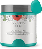 Country Chic All-in-One Chalk Paint for Furniture, Cabinets, Home Decor, Eco-Friendly, Matte Finish, Built-In Primer & Top Coat for Wood, Metal - Whoop-de-do (Bright Teal) - Pint 16 oz (475 ml)