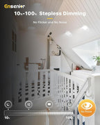 Ensenior 12 Pack 6 inch Gimbal Led Recessed Lighting, 90° Rotatable and 5CCT Selectable, Dimmable Eyeball Recessed Lights, Canless Angled Adjustable Ceiling Downlight, 1200LM, 12W=115W-FCC Certified