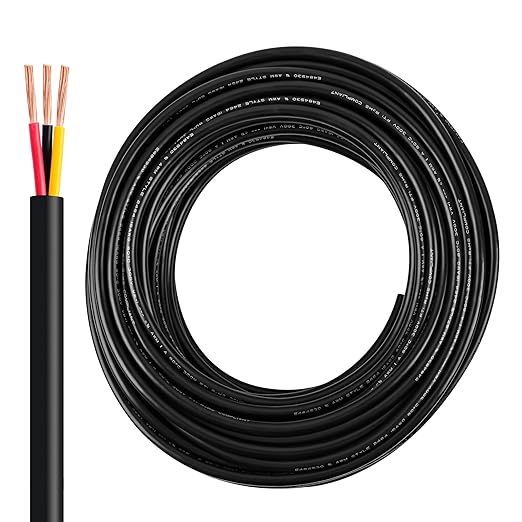 20 Gauge Wire 3 Conductor,20 AWG Electrical Wire Stranded PVC Cord Oxygen-Free Copper Cable,26FT 3 Core Pure Copper Flexible Cable Wire for LED Lamp Lighting Strips Automotive (20AWG-3C, 26FT)…