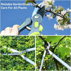 Garden Loppers Pruning Shears, Updated 3PCS Hedge Clippers Combo Set, Branch Cutter with Compound Action, Chops Thick High Branch Ease, Professional Tree Trimmer Set Heavy Duty