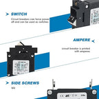 GLOSO Single Pole Miniature Circuit Breaker Manual Reset Switch Yachts Campers Caravans Control Panel M4 Screw Black Rocker 30A J1P