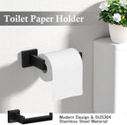 5-PCS 23.6inch Bathroom Hardware Set,Include 23.6" Towel Holder, Hand Towel Ring,Toilet Paper Holder,2pcs Robe Hook-Matte Black