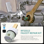 2 pack RP25513 Faucet Stem Replacement for Delta two handle Faucet Repair Kit Includes RP24096 Cartridge RP4993 Seat and Spring RP24097 Turn stop1/4