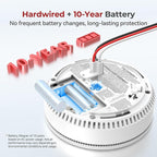 Siterlink Hardwired Smoke Detector Carbon Monoxide Detector Combo 10 Year Battery up, UL 217-9th Conforming, Interconnected Smoke & CO Alarm with Bilingual Voice Alerts, 2 Pack