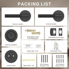 Amerdeco Front Door Lock Set with Double Cylinder Deadbolt, Black Exterior Entry Door Lever, Heavy Duty Entry Door Locksets for Left or Right Hand Exterior Door（Black 1 Pack）