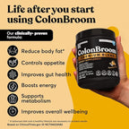 ColonBroom Premium Weight Management Supplement (Strawberry) - Colon Broom Psyllium Husk Fiber Powder Drink - Gluten Free, Non-GMO Colon Cleanse for Bloating Relief & Gut Health, 100 Servings
