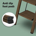 Taranta 2 Step Ladder,Aluminum Lightweight Folding 2 Step Stool with Anti-Slip Wide Pedal,330lbs Capacity Step Ladder for Household,Kitchen,Office - Walnut