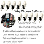 Auto Reset 25A 14V DC Mini Blade Fuse Kit 10-Piece Circuit Breaker Assortment for Car Truck RV ATM E71 T1 Compatible Heavy Duty Self-Resetting Protection