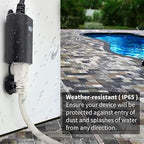 Minoston Outdoor Outlet, WiFi Smart Plug in Energy Monitoring, 2.4Ghz Wi-Fi Plugs, Compatible with Alexa and Smart Life, IP65 Waterproof Outlet 15A (MP22WP)