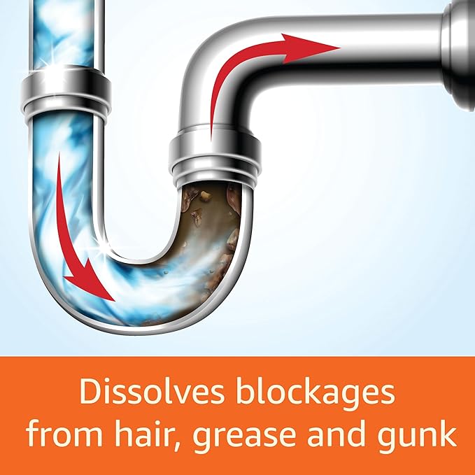 Amazon Basics Max Strength Gel Drain Clog Remover and Cleaner, 80 Fl Oz, Pack of 2