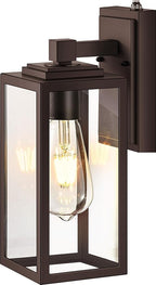 VIANIS Dusk to Dawn Porch Lights, Oil Rubbed Bronze Wall Lights Fixture Outside, Modern Outdoor Lanterns for Front Door, Aluminum Waterproof Anti-Rust ORB Sconce Wall Mount for Doorway, Patio