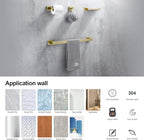 BAGNOLUX Bathroom Hardware Set 4 Pieces, Bath Towel Holder Set SUS304 Stainless Steel, Towel Bar Rack Set for Wall Mounted, Gold Bathroom Accessories Set Heavy Duty, Brushed Light Yellow Gold