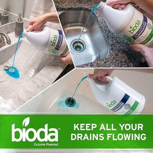 Bioda Professional Strength Enzyme Drain Cleaner, Septic Safe Drain Odor Eliminator, Smell Eliminator