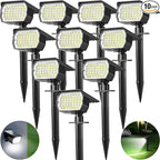 Solar Spot Lights Outdoor 10 Pack, [46 LED/3 Modes] Solar Landscape Spotlights Waterproof, 2-in-1 Auto On/Off Solar Powered Lights for Outside Yard Garden Wall Pathway(Cool White)