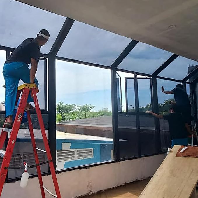 Window Screen Replacement Kit 48 Inch X 132 Feet Durable High Hardness Nanofibers Roll Screen Mesh Window Screen Repair Kit Black for Any Door and Window