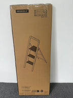 KINGRACK Aluminium 3 Step Ladder, Lightweight Step Stool with Non-Slip Pedals, Handrail, 330 LBS Foldable Step Ladder for Kitchen, Garage, Home, Space Saving, Sturdy and Portable, Silver