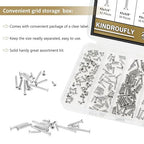 242 Pieces #2 x 1/4" 3/8" 1/2" 5/8" 3/4" Phillips Countersunk Head Self-Tapping Screws, Wood Screws Assortment Kit, 304 Stainless Steel