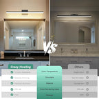 Black Vanity Light 31.5" Long 24W LED Bathroom Light Bar with 5CCT Adjustable Modern Bathroom Vanity Light Fixture for Mirror, Powder Room, Bedroom, Apartment, Hotel