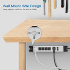 Heavy Duty Surge Protector Power Strip - 6 Outlet Industrial With 15A, Shop Workshop Garden Metal, 6FT Cord, 1200 Joules, ETL Listed (15FT, Grey)