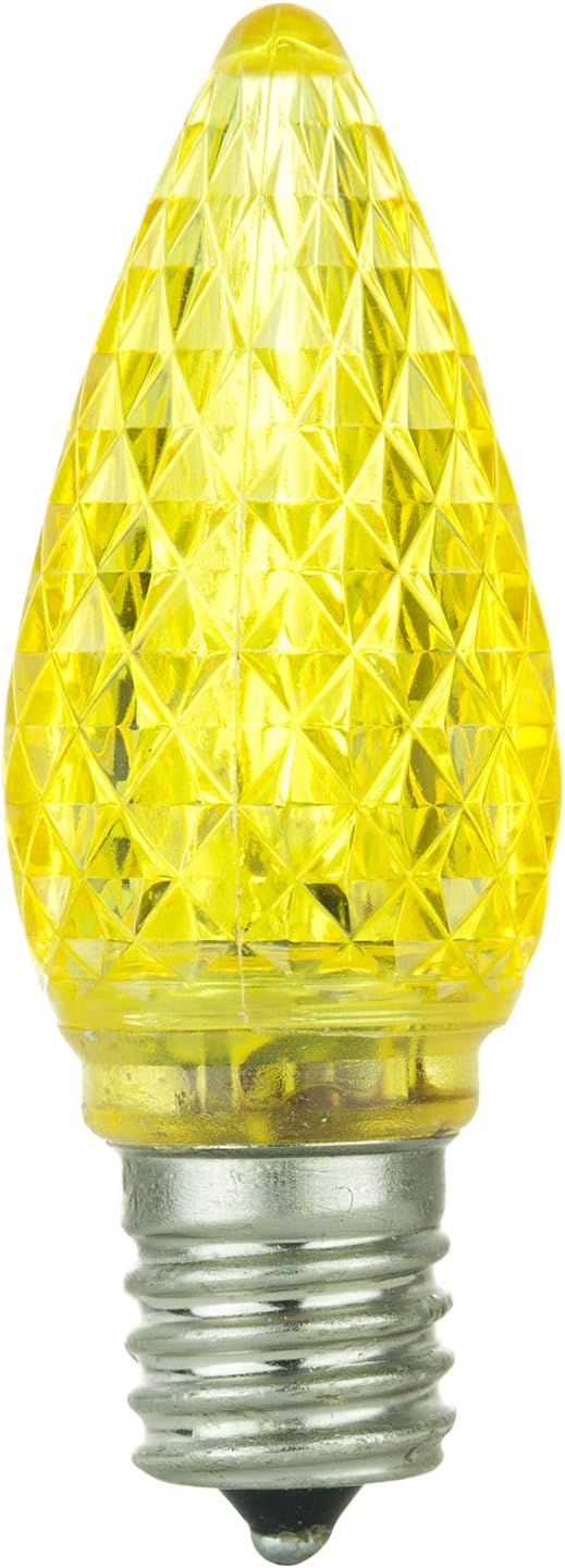 Sunlite 41295 LED C7 Holiday Decorative Light Bulb, 0.4 Watts, E12 Candelabra Base, Faceted Christmas-Lights; Nightlight, Multi Color Combo 30 Count
