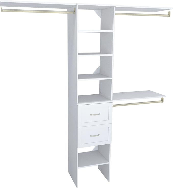 ClosetMaid SuiteSymphony Closet Organizer with Shelves and 2 Drawers, 16-Inch-Pure White