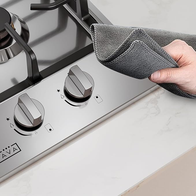 Empava 12" Gas Stove Cooktop with 2 Italy Sabaf Sealed Burners NG/LPG Convertible in Stainless Steel, 12 Inch