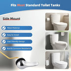 iFealClear Universal Metal Toilet Tank Flush Lever Replacement, Side Mount Toilet Handle, Toilet Trip Lever Fits Most Angle Mount Toilets, Stainless Steel Chain, Chrome