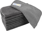 SINLAND Microfiber Dish Cloth for Washing Dishes Dish Washing Rags Best Kitchen Washcloth Cleaning Cloths Wash Cloths with Poly Scour Side 7.87Inchx7.87Inch 10 Pack Grey