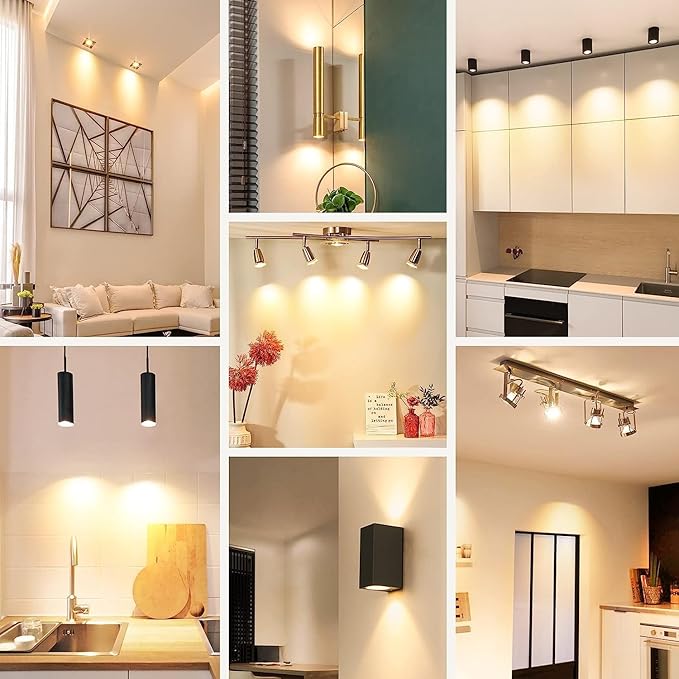 Vinaco PAR16 Bulb 120V, 6 Pack High Output Dimmable Par16 Flood 45W(39W Equivalent), 2800K Warm White, Long Lifespan Halogen Par 16 with E26 Base for Range Hood Lights, Table Light, Track Light