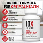 10X Health MIC Chromium Supplement with Choline, Inositol & L Methionine - 60 Capsules