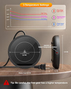 SWEETFULL Coffee Mug Warmer, 36W Electric Coffee Cup Warmer for Desk with 3-Temp Settings Advanced Temperature-Controlled Beverage Warmers Heating Plate for Coffee, Milk, Tea, Candle Wax - Black