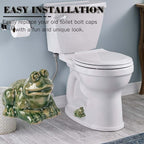 Toilet Bolt Caps, Toilet Screw Cover Caps Frog Ceramic Toilet Bolt Caps, Toilet Bowl Cover Bathroom Decor for Easy Installation(Green frog 4pcs)