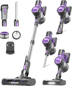 S10 Cordless Vacuum Cleaner, 55Kpa 60mins Lightweight Stick Vacuum with Powerful Suction for Home, Rechargeable, Self-Standing, Handheld Vacuum Cleaners for Hardwood Floors, Carpets, Pet Hair