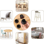 Ezprotekt 24 Pcs Round Silicone Chair Leg Floor Protectors with Felt, Floor Protectors for Chair, Felt Furniture Pads, Chair Leg Caps Cover, Bar Stool Leg Floor Protectors (L Fit: 1.1" - 1.3", Black)