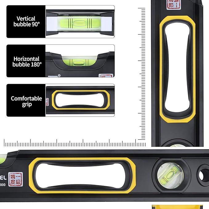 40'' Magnetic Bubble Level, 40 inch, with 180°/45°/90° Angles 800MM Level-1000mm