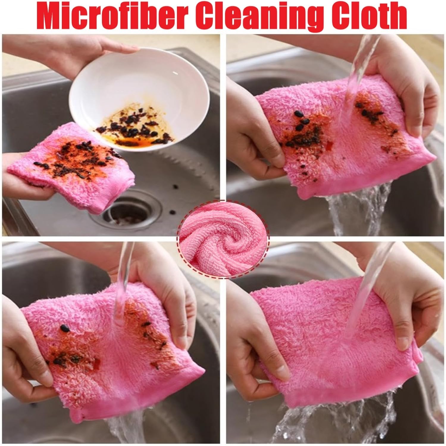 Bamboo Microfiber Cleaning Cloth-8Pcs Kitchen Wash Cloths,Wood Fiber Window Glass Rags,Micro Fiber Cloth for Cleaning Suitable for Dishes,Car Towel Rag Made From Baby Washcloths Material (multicolour)