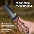 Hori Hori Garden Knife, Garden Tools with Sheath for Weeding,Planting,Digging, 7" Stainless Steel Blade with Cutting Edge, Full-Tang Wood Handle with Hanging Hole